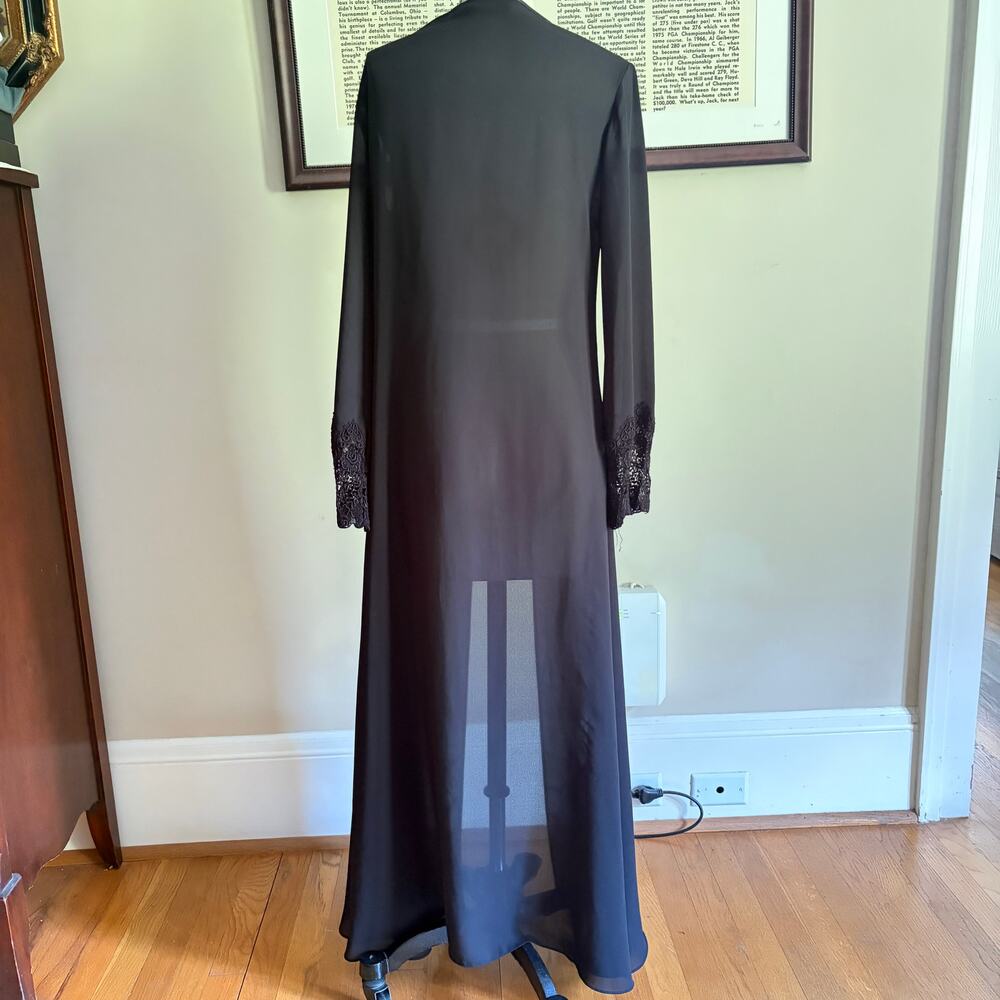 Victoria's Secret Gold Label Vintage Black Sheer Duster Robe Size Small - Picture 3 of 6